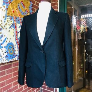 Halston III Vintage Black One Button Blazer